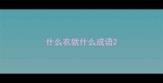 什么衣就什么成语