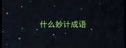 什么妙计成语
