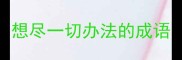 想尽一切办法的成语
