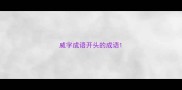 威字成语开头的成语