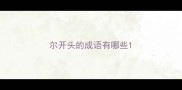 尔开头的成语有哪些