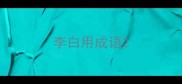 李白用成语