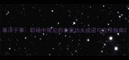 事浮于事职场中常见的表面功夫成语与应用指南