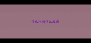 什么水石什么成语