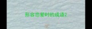 形容恋爱时的成语