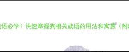 30个犬字成语必学快速掌握狗相关成语的用法和寓意附超全收藏