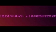 20个绝美月亮成语及经典诗句从千里共婵娟到冰轮初转的文化密码