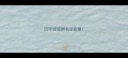 四字成语网名正能量