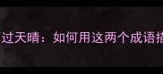 详细昙花一现与雨过天晴如何用这两个成语描述短暂的恢复