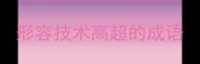 形容技术高超的成语