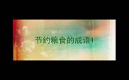 节约粮食的成语