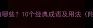 开头的成语有哪些10个经典成语及用法附学习技巧