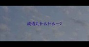 成语九什么什么一