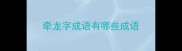 牵龙字成语有哪些成语