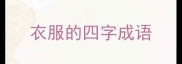 衣服的四字成语