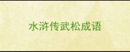 水浒传武松成语