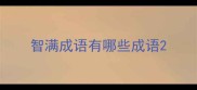 智满成语有哪些成语