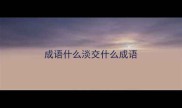 成语什么淡交什么成语