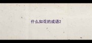什么如花的成语