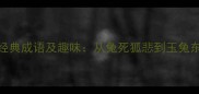 20个带兔字的经典成语及趣味从兔死狐悲到玉兔东升的文化密码