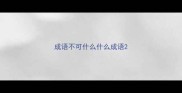 成语不可什么什么成语
