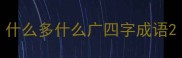 什么多什么广四字成语