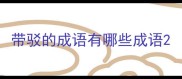 带驳的成语有哪些成语