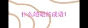 什么皑皑的成语