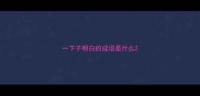 一下子明白的成语是什么