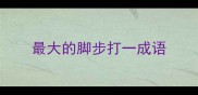 最大的脚步打一成语