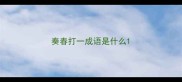 奏春打一成语是什么