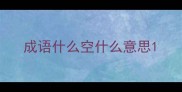 成语什么空什么意思