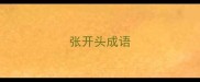 张开头成语