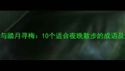 月下独酌与踏月寻梅10个适合夜晚散步的成语及意境解读