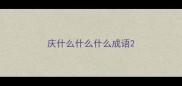 庆什么什么什么成语