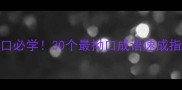绕口必学30个最拗口成语速成指南