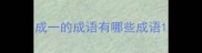 成一的成语有哪些成语
