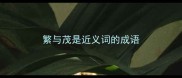 繁与茂是近义词的成语