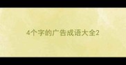 4个字的广告成语大全