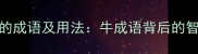 10个以牛开头的成语及用法牛成语背后的智慧与传统文化