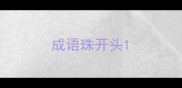 成语珠开头