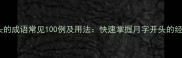 月字开头的成语常见100例及用法快速掌握月字开头的经典成语
