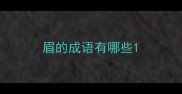 眉的成语有哪些