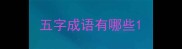 五字成语有哪些