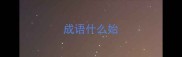 成语什么始