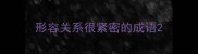 形容关系很紧密的成语