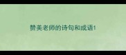 赞美老师的诗句和成语