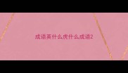 成语英什么虎什么成语