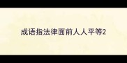 成语指法律面前人人平等