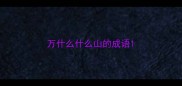 万什么什么山的成语